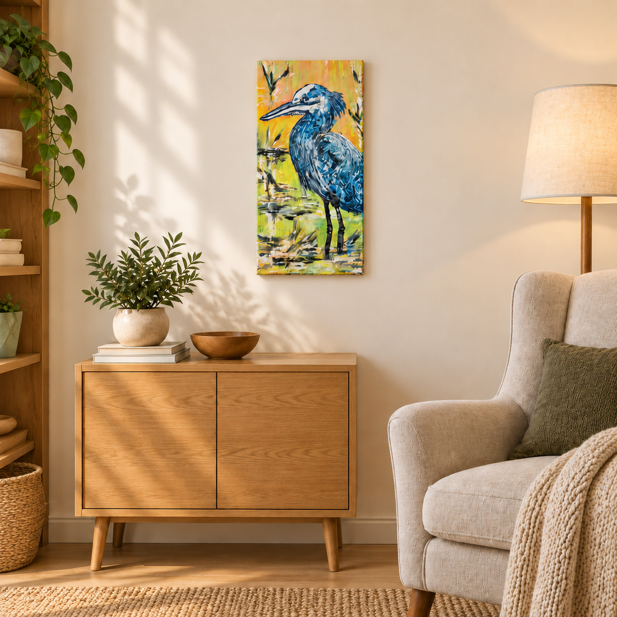 BLUE HERON — ORIGINAL PAINTING