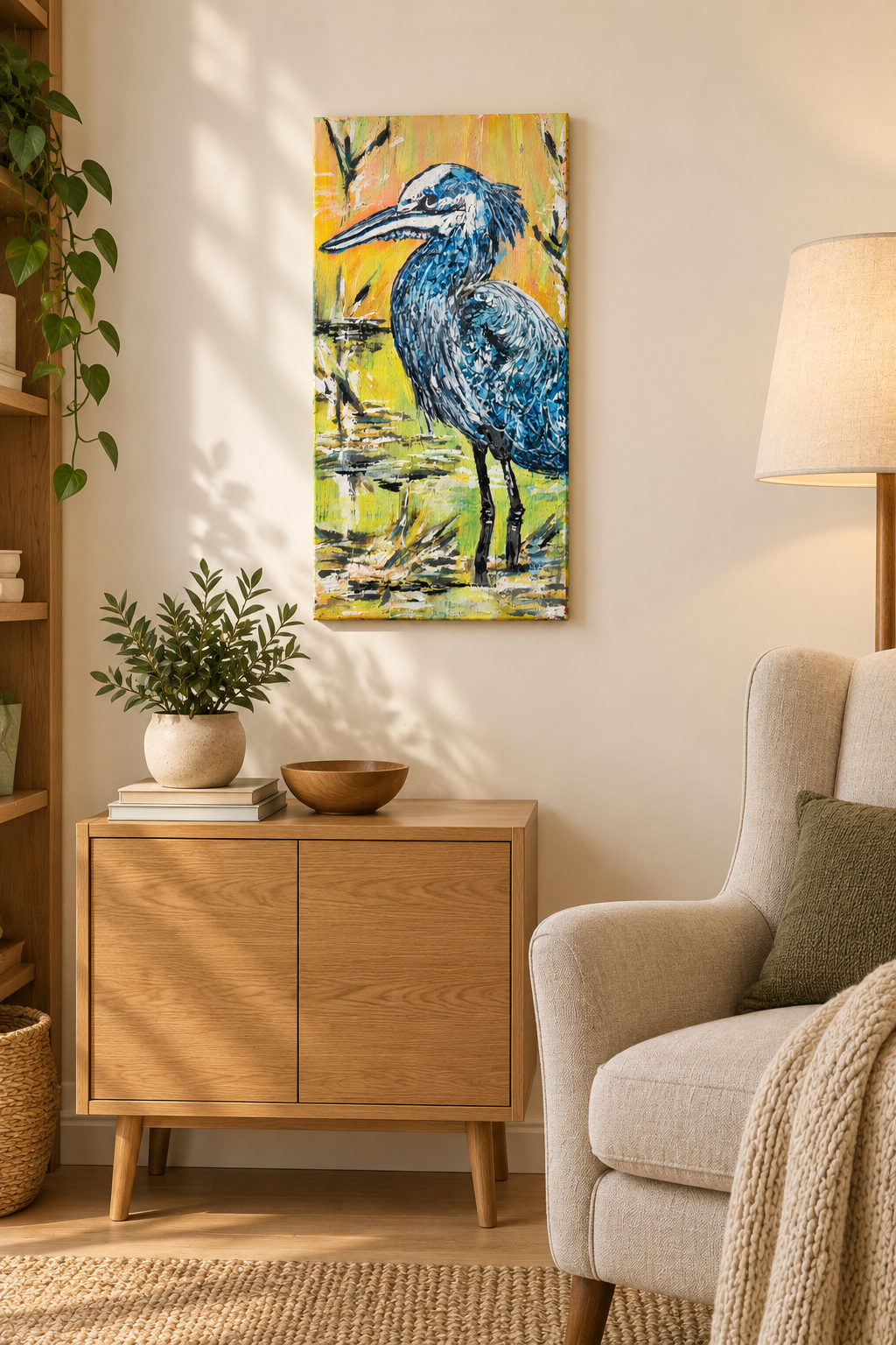 BLUE HERON — ORIGINAL PAINTING