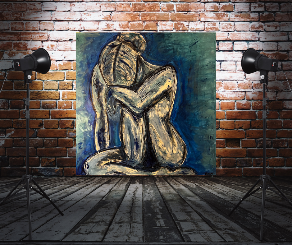 BLUE — ART PRINT displayed in a room
