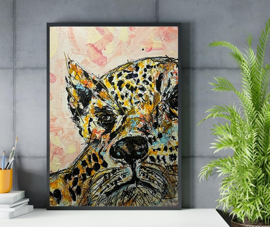 PINK COUGAR by Ali Bench in a room setting