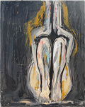 TORTURED by Ali Bench — full artwork showing a seated figure against a textured gray background.